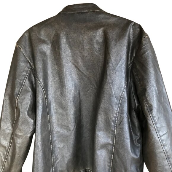 Arizona Leather Biker Jacket w/Stripes: Brown Pebbled, Fully Lined, Men’s XL - Picture 9 of 12